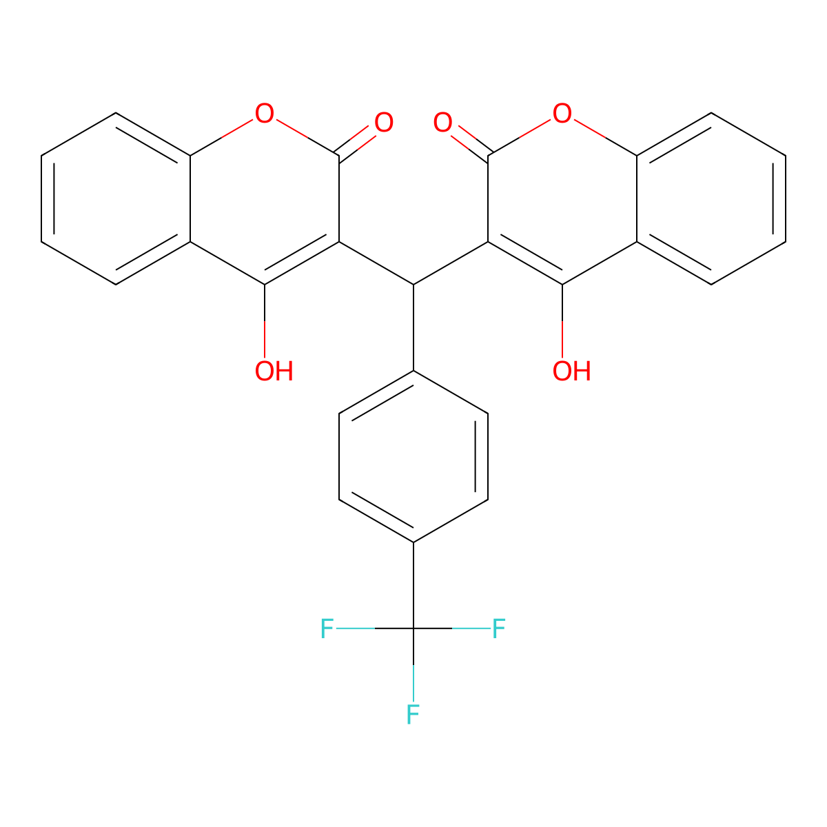 4-hydroxy-3-[(4-hydroxy-2-oxo-2H-chromen-3-yl)[4-(trifluoromethyl)phenyl]methyl]-2H-chromen-2-one molecular structure, CAS 325721-70-8