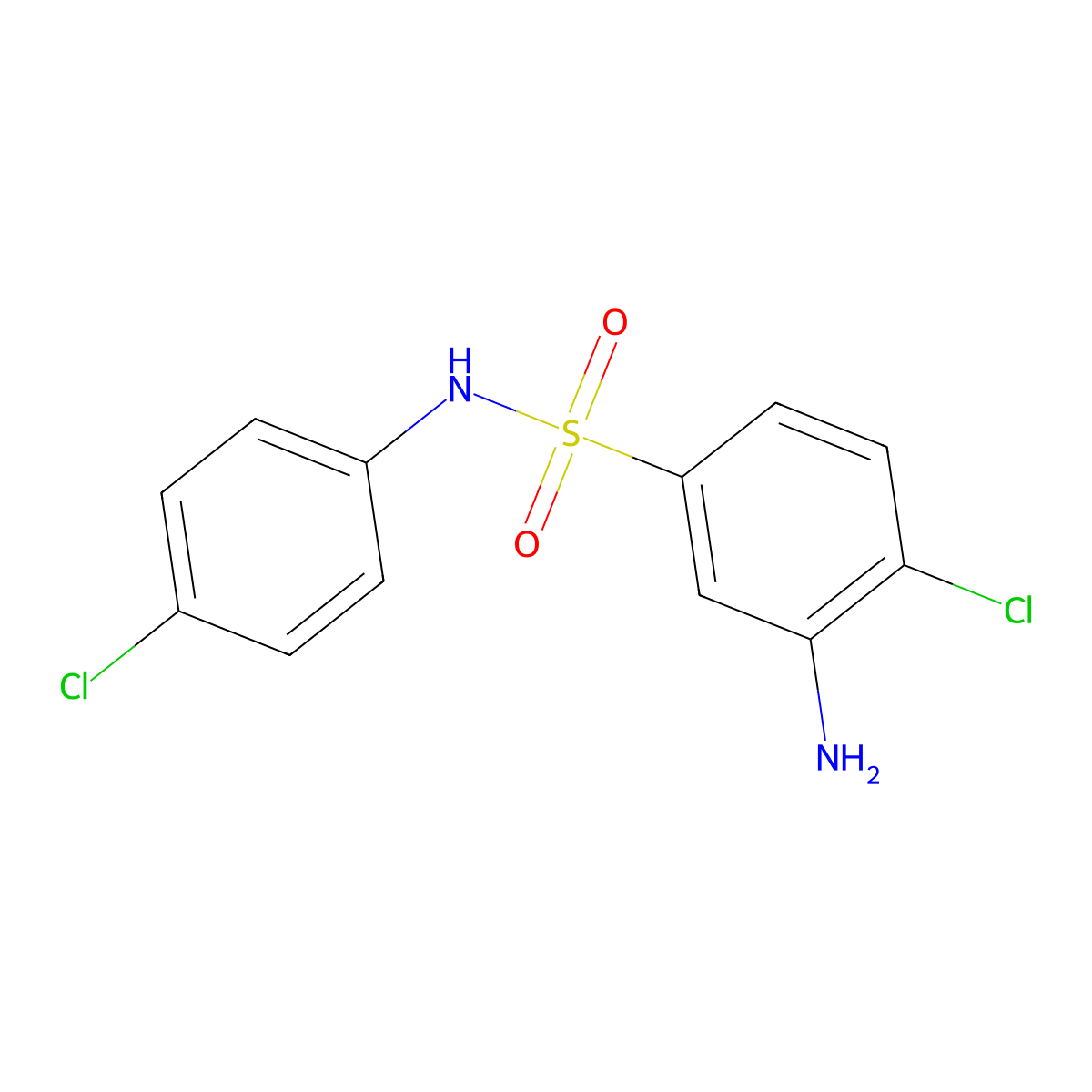 3-amino-4-chloro-N-(4-chlorophenyl)benzene-1-sulfonamide molecular structure, CAS 325724-63-8
