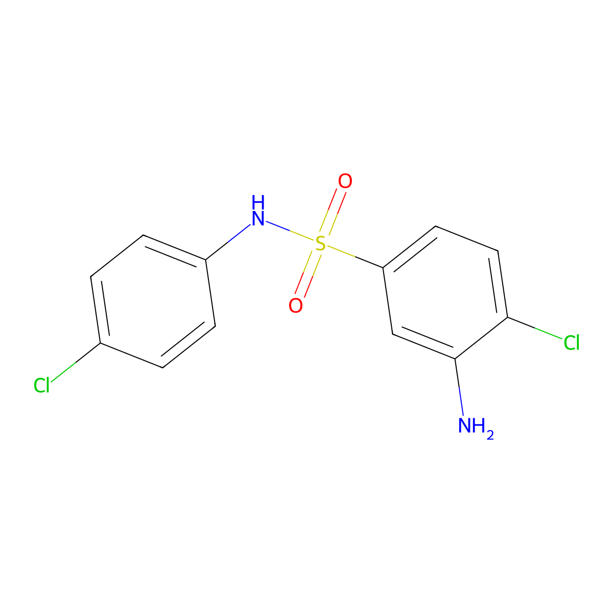 3-amino-4-chloro-N-(4-chlorophenyl)benzene-1-sulfonamide molecular structure, CAS 325724-63-8