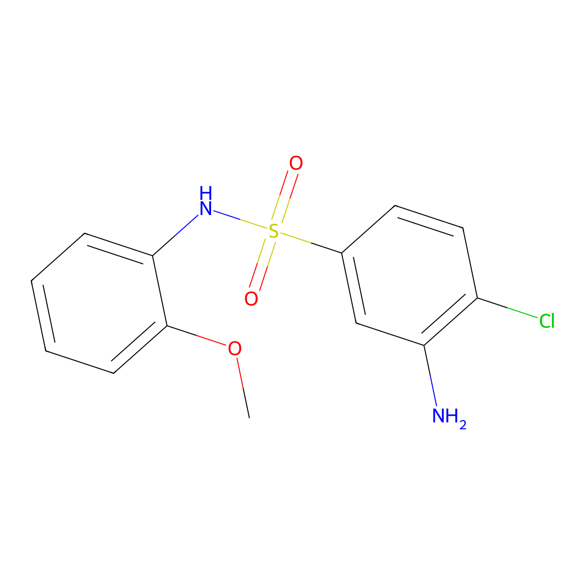 3-amino-4-chloro-N-(2-methoxyphenyl)benzene-1-sulfonamide molecular structure, CAS 325724-64-9
