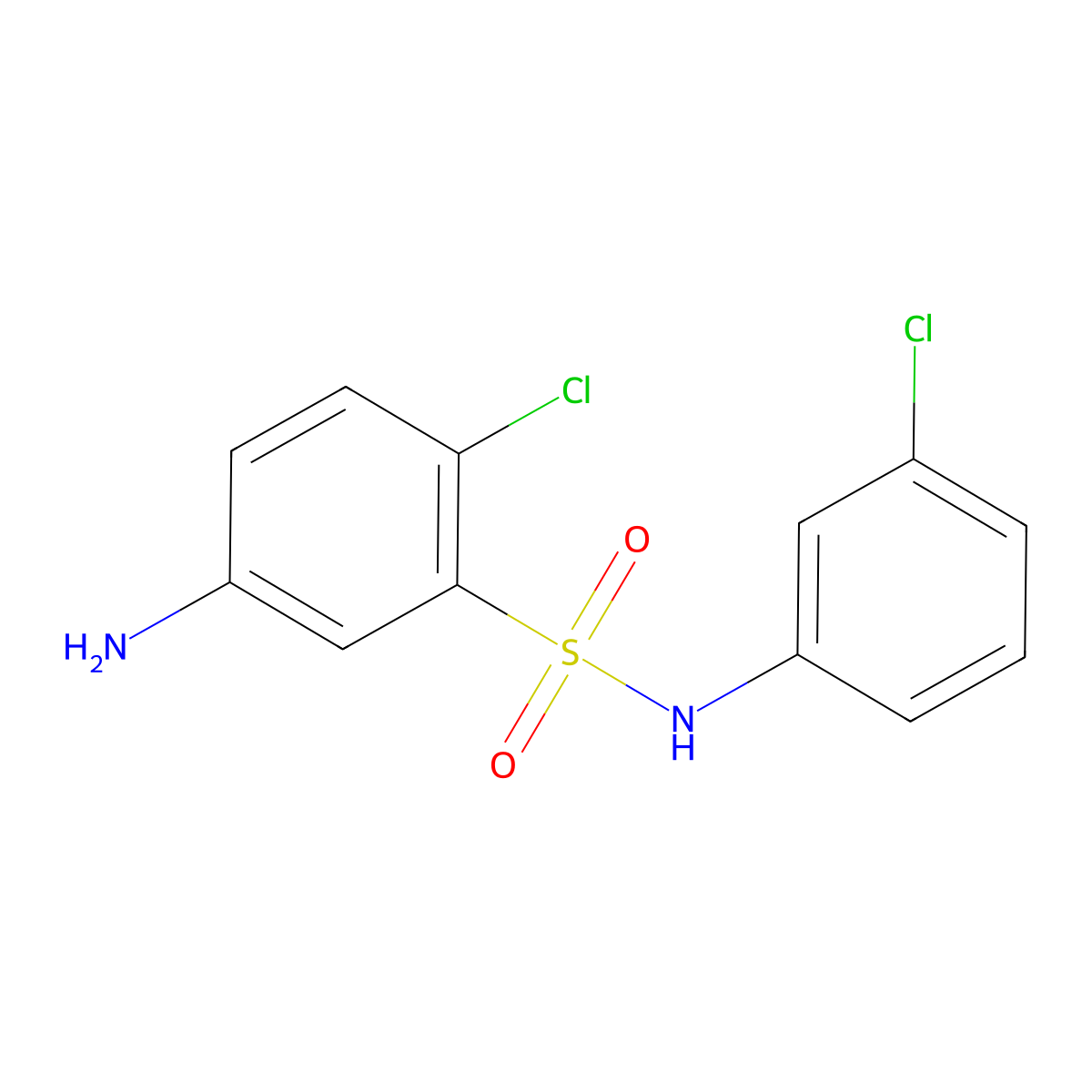 5-Amino-2-chloro-N-(3-chloro-phenyl)-benzenesulfonamide molecular structure, CAS 325724-65-0