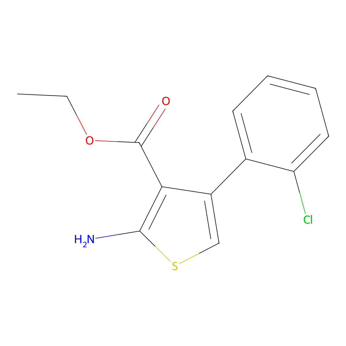 Ethyl 2-amino-4-(2-chlorophenyl)thiophene-3-carboxylate molecular structure, CAS 325724-66-1