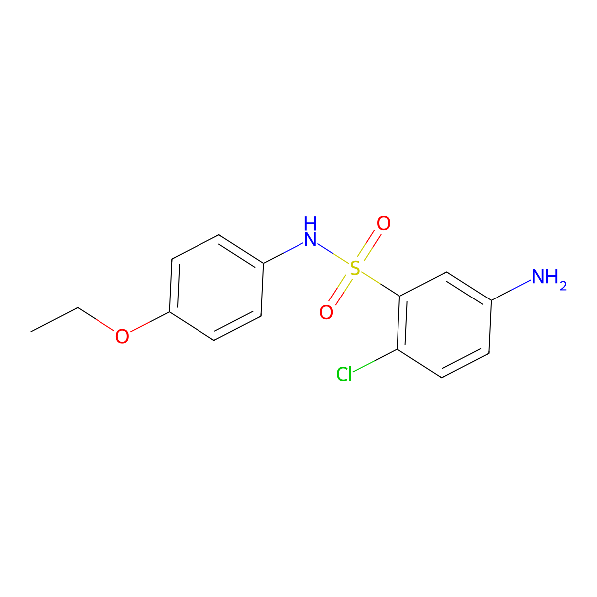 5-amino-2-chloro-N-(4-ethoxyphenyl)benzene-1-sulfonamide molecular structure, CAS 325724-70-7