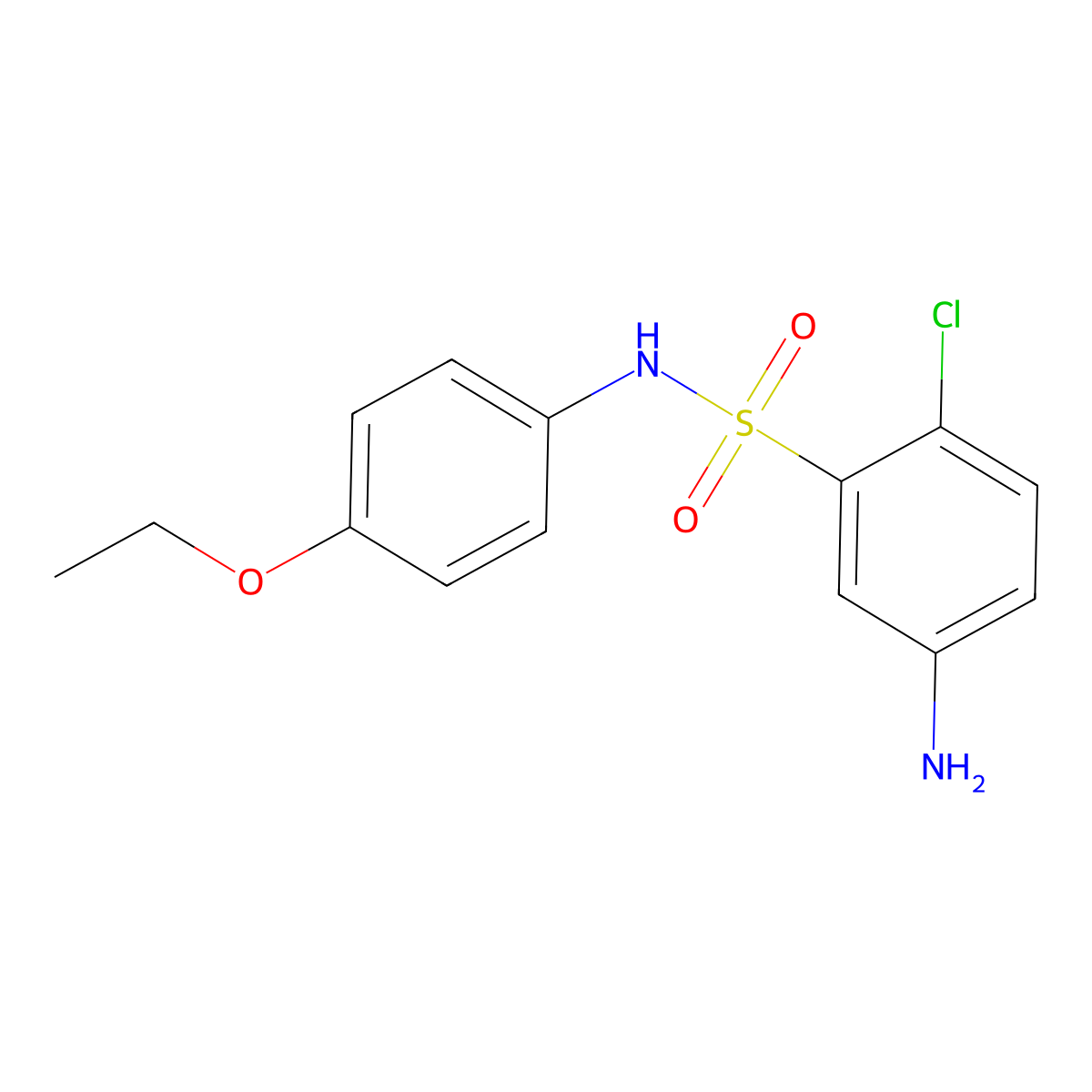 5-amino-2-chloro-N-(4-ethoxyphenyl)benzene-1-sulfonamide molecular structure, CAS 325724-70-7