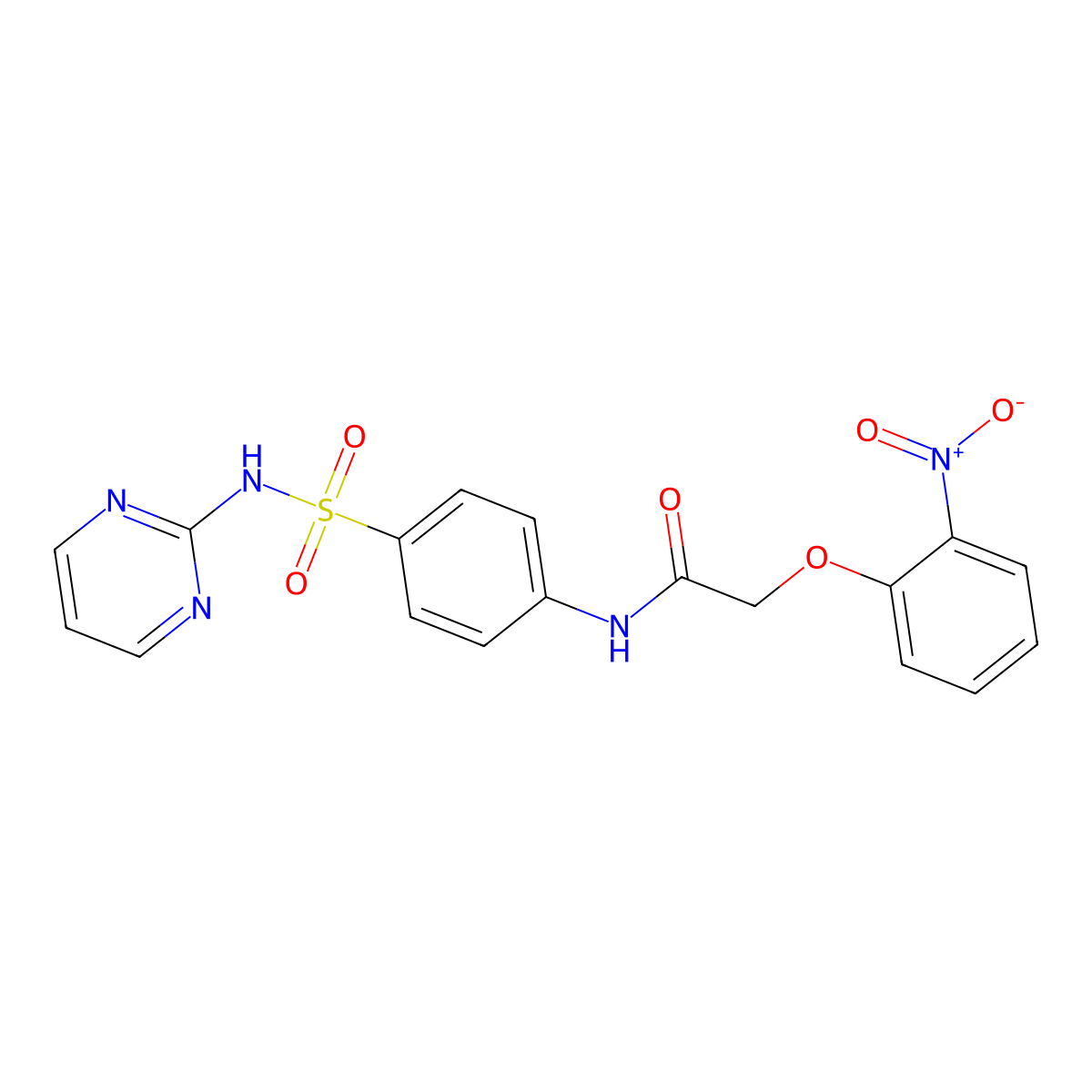 2-(2-nitrophenoxy)-N-[4-(pyrimidin-2-ylsulfamoyl)phenyl]acetamide molecular structure, CAS 325725-24-4