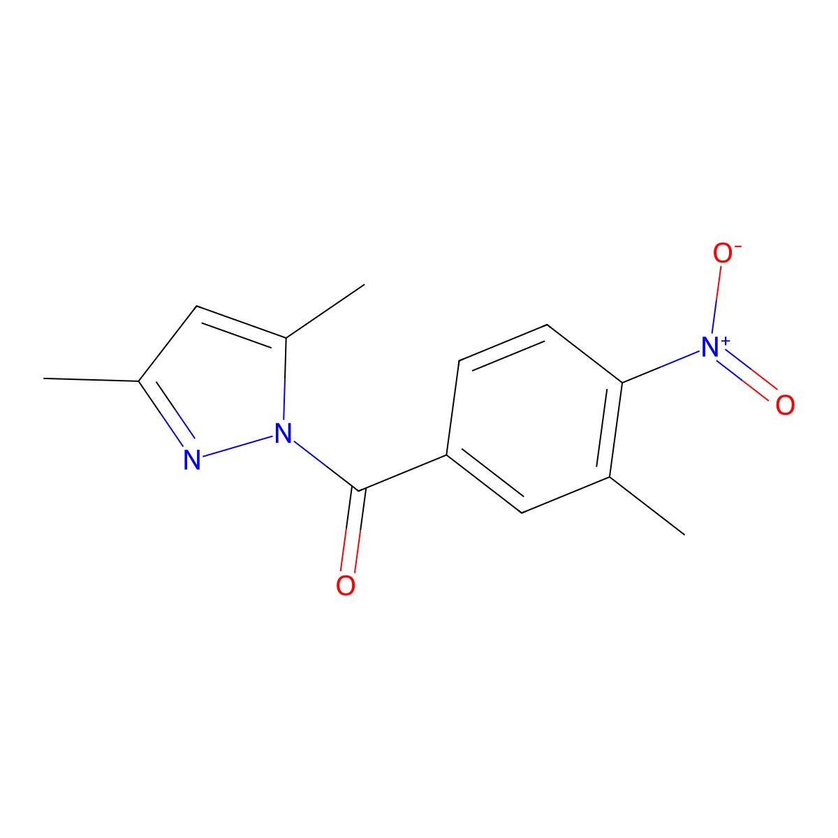 3,5-dimethyl-1-(3-methyl-4-nitrobenzoyl)-1H-pyrazole molecular structure, CAS 325728-68-5