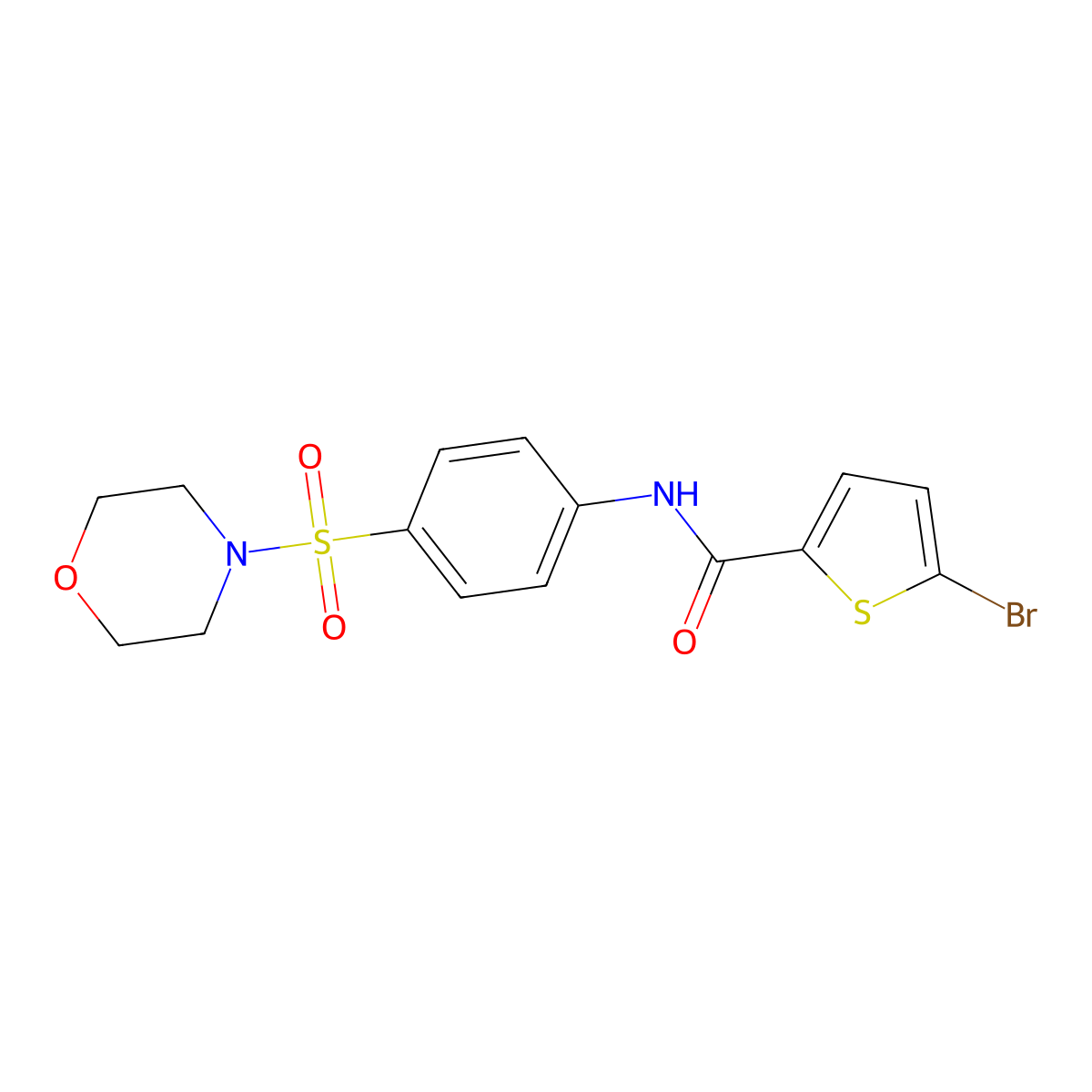 5-bromo-N-(4-(morpholinosulfonyl)phenyl)thiophene-2-carboxamide molecular structure, CAS 325729-54-2