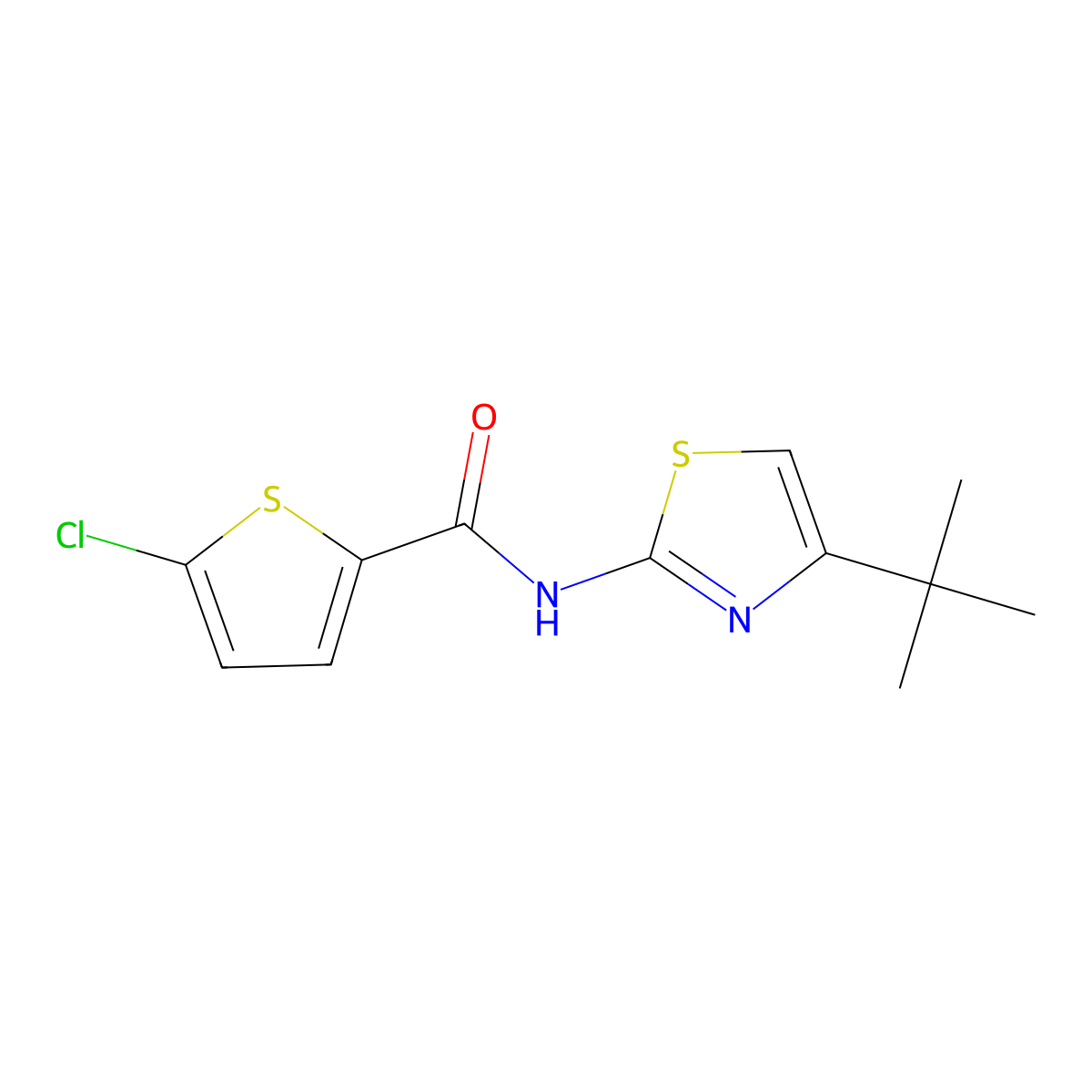 N-(4-tert-butyl-1,3-thiazol-2-yl)-5-chlorothiophene-2-carboxamide molecular structure, CAS 325730-29-8