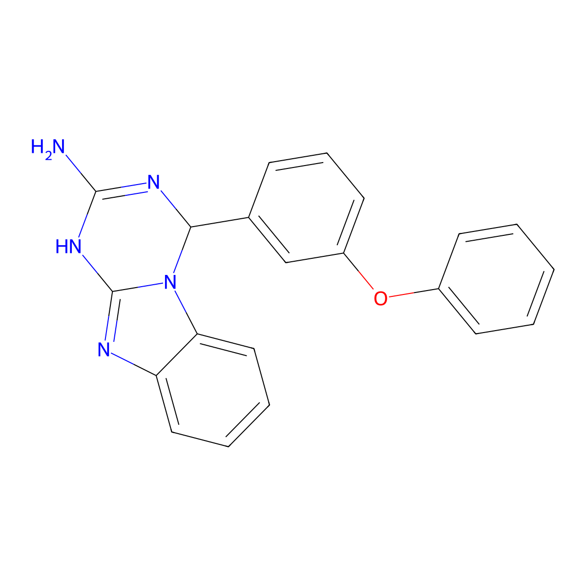 4-(3-Phenoxyphenyl)-1,4-dihydro[1,3,5]triazino[1,2-a]benzimidazol-2-amine molecular structure, CAS 325730-36-7