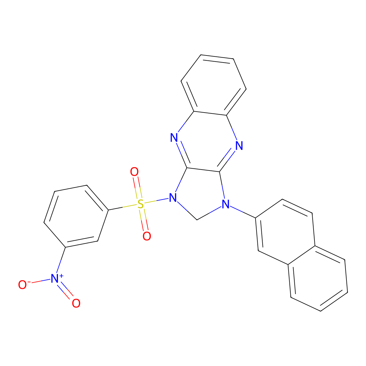 1-(2-Naphthyl)-3-((3-nitro-PH)sulfonyl)-2,3-dihydro-1H-imidazo(4,5-B)quinoxaline molecular structure, CAS 325730-53-8