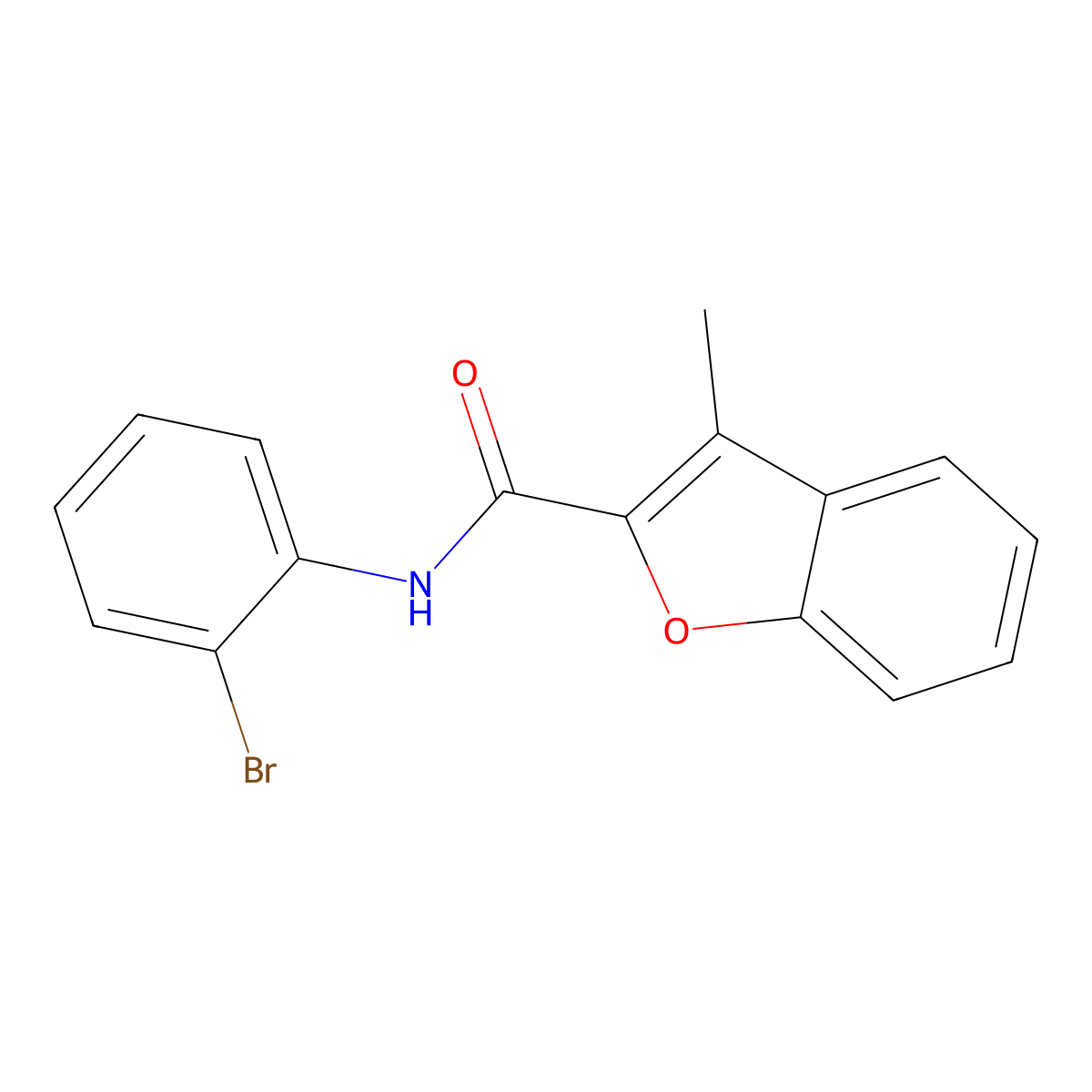 N-(2-bromophenyl)-3-methyl-1-benzofuran-2-carboxamide molecular structure, CAS 325730-83-4
