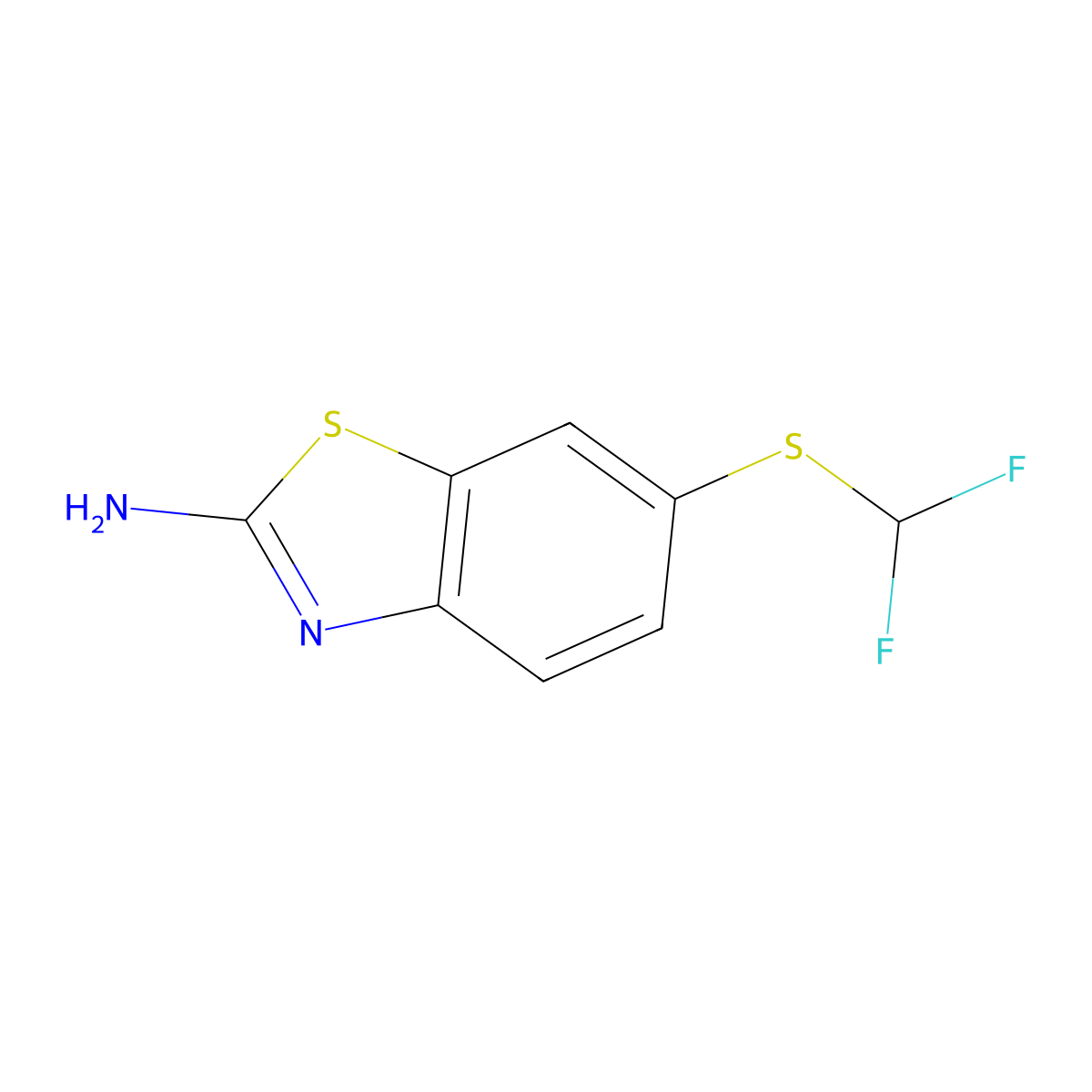 6-[(Difluoromethyl)sulfanyl]-1,3-benzothiazol-2-amine molecular structure, CAS 325731-49-5