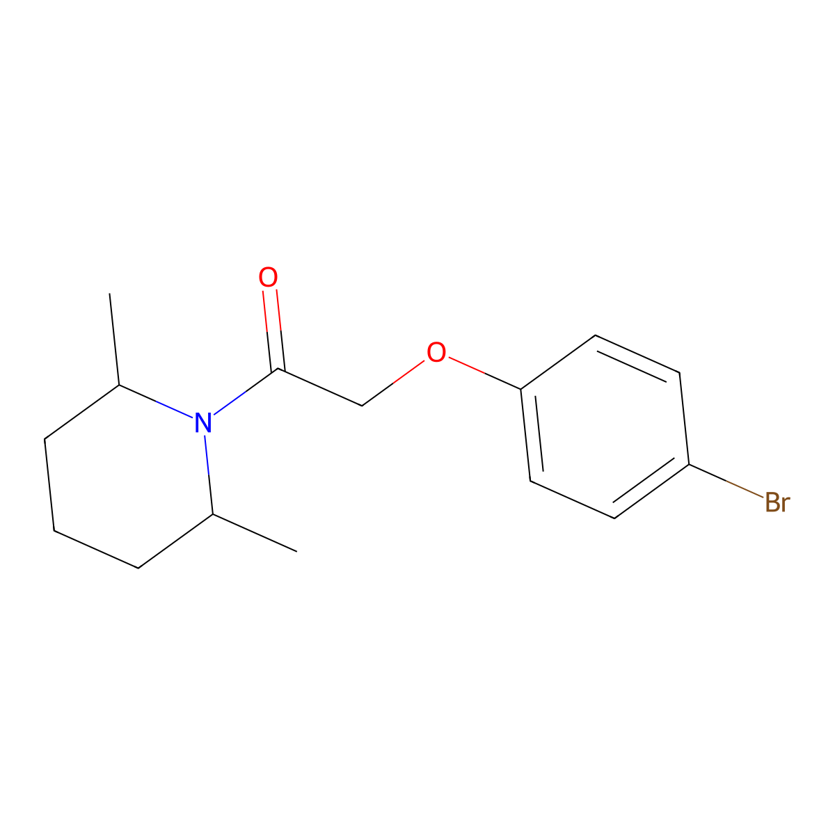 2-(4-Bromophenoxy)-1-(2,6-dimethylpiperidin-1-yl)ethan-1-one molecular structure, CAS 325731-51-9