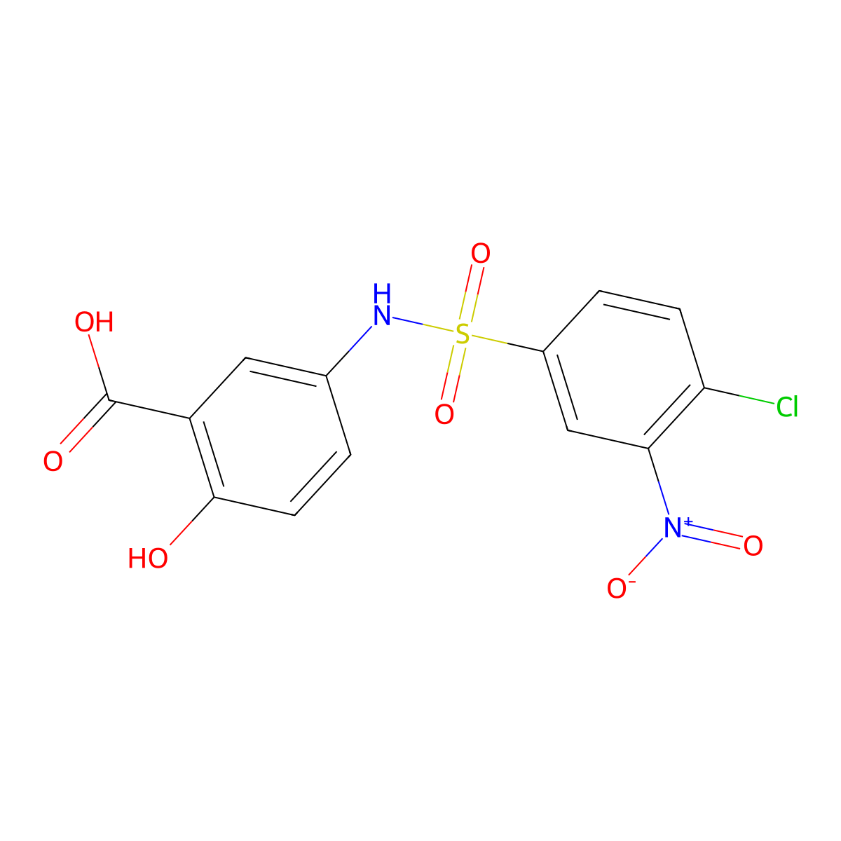 5-(4-Chloro-3-nitrobenzenesulfonamido)-2-hydroxybenzoic acid molecular structure, CAS 325732-20-5