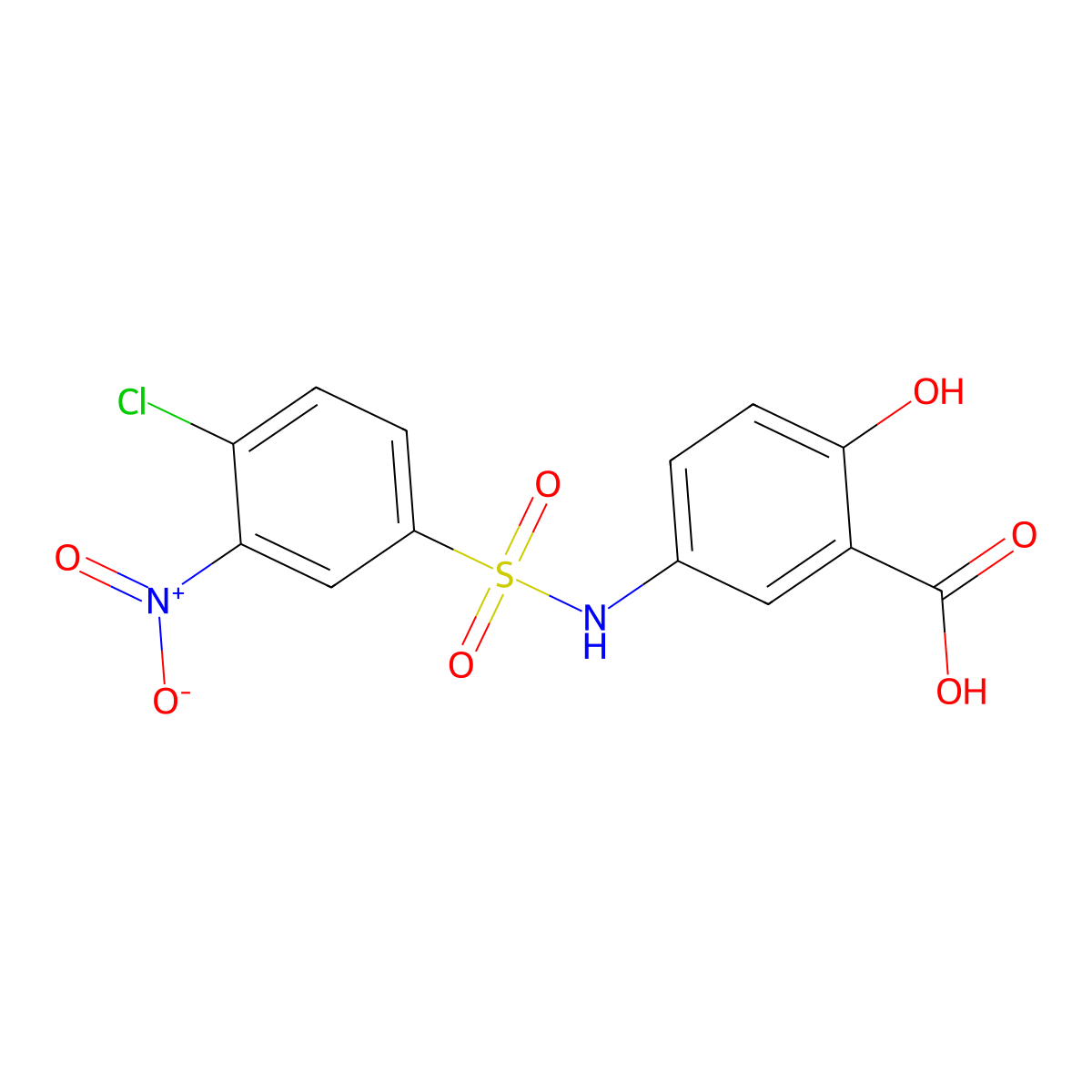 5-(4-Chloro-3-nitrobenzenesulfonamido)-2-hydroxybenzoic acid molecular structure, CAS 325732-20-5