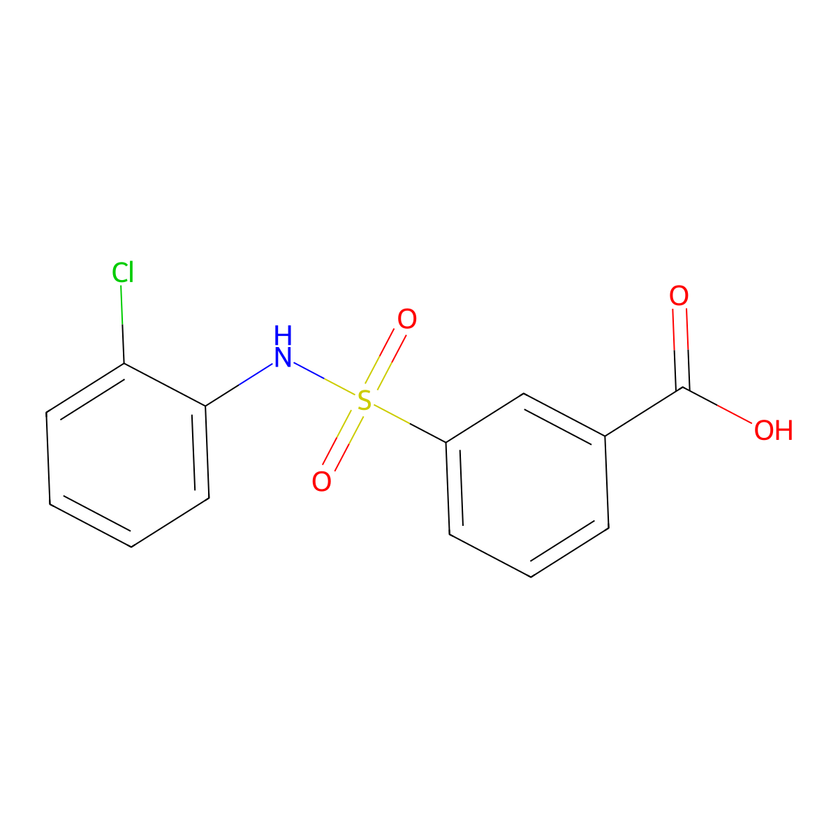 3-((2-Chlorophenyl)sulfamoyl)benzoic acid molecular structure, CAS 325732-21-6