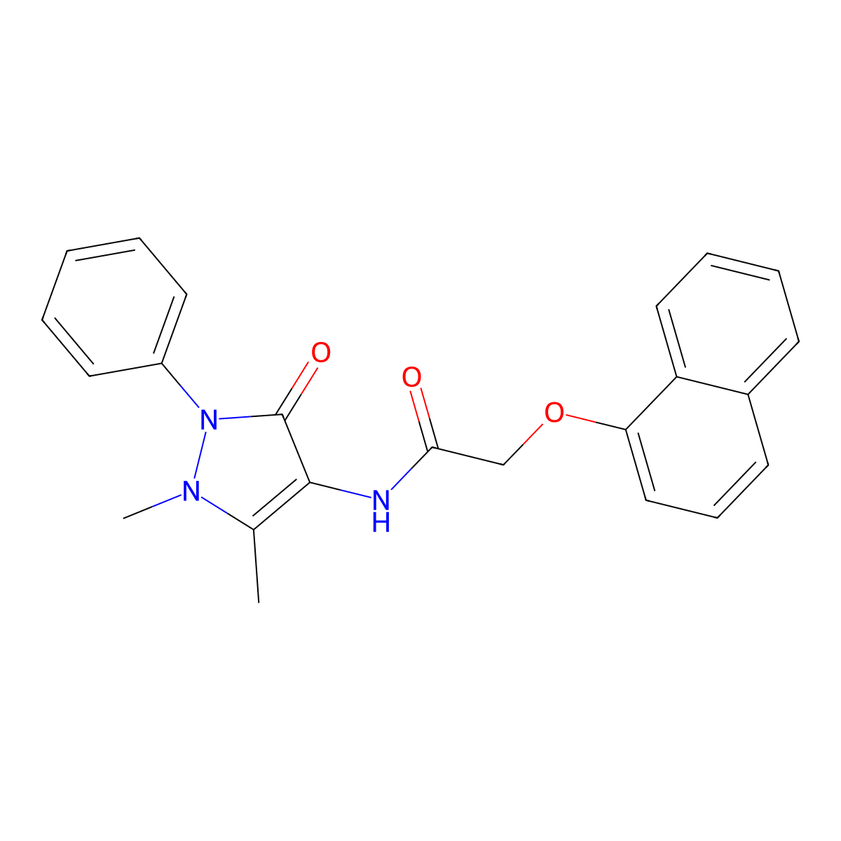 N-(1,5-dimethyl-3-oxo-2-phenylpyrazol-4-yl)-2-naphthalen-1-yloxyacetamide molecular structure, CAS 325732-66-9