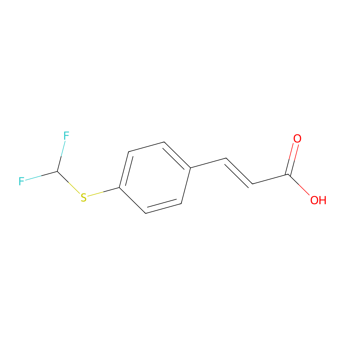 (2E)-3-{4-[(difluoromethyl)sulfanyl]phenyl}prop-2-enoic acid molecular structure, CAS 325732-94-3