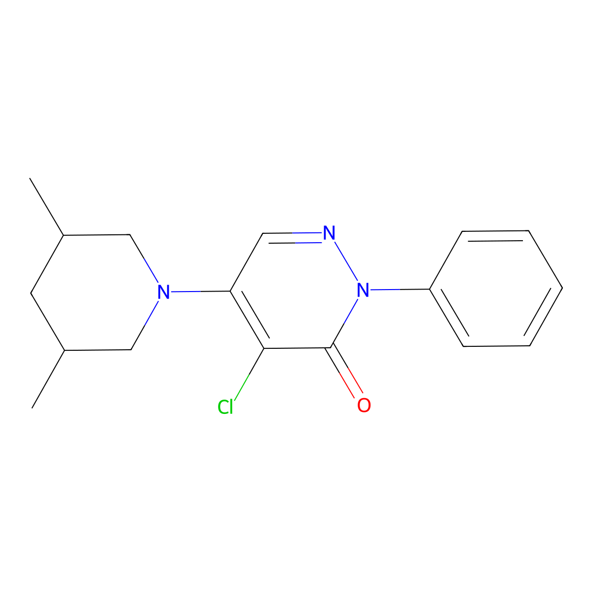4-chloro-5-(3,5-dimethyl-1-piperidinyl)-2-phenyl-3(2H)-pyridazinone molecular structure, CAS 325732-95-4