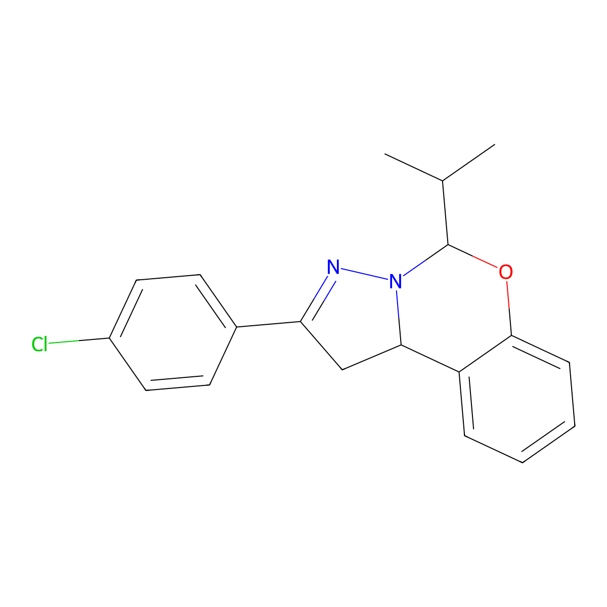 2-(4-Chlorophenyl)-5-isopropyl-1,10b-dihydropyrazolo[1,5-c][1,3]benzoxazine molecular structure, CAS 325733-23-1