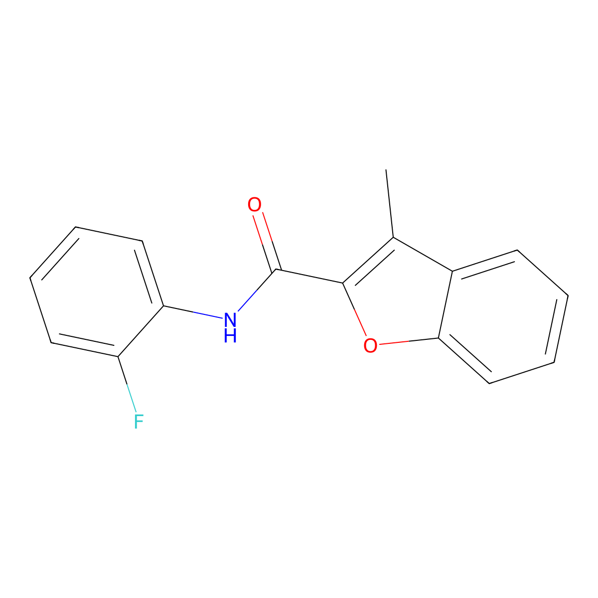 N-(2-Fluorophenyl)-3-methyl-1-benzofuran-2-carboxamide molecular structure, CAS 325733-60-6