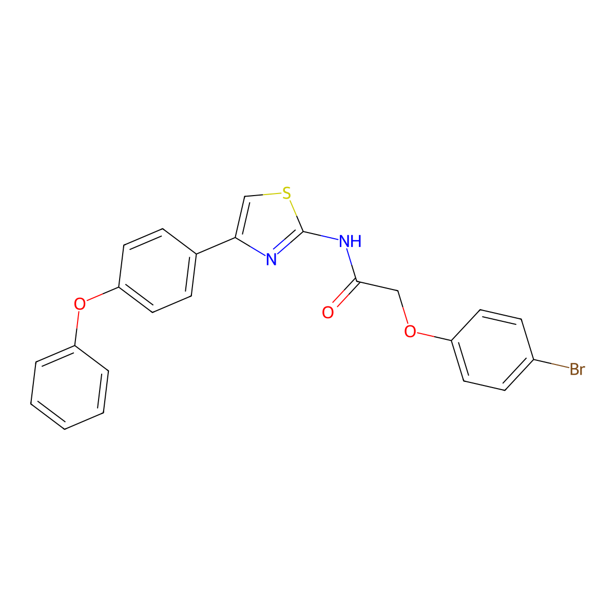 2-(4-bromophenoxy)-N-[4-(4-phenoxyphenyl)-1,3-thiazol-2-yl]acetamide molecular structure, CAS 325734-84-7
