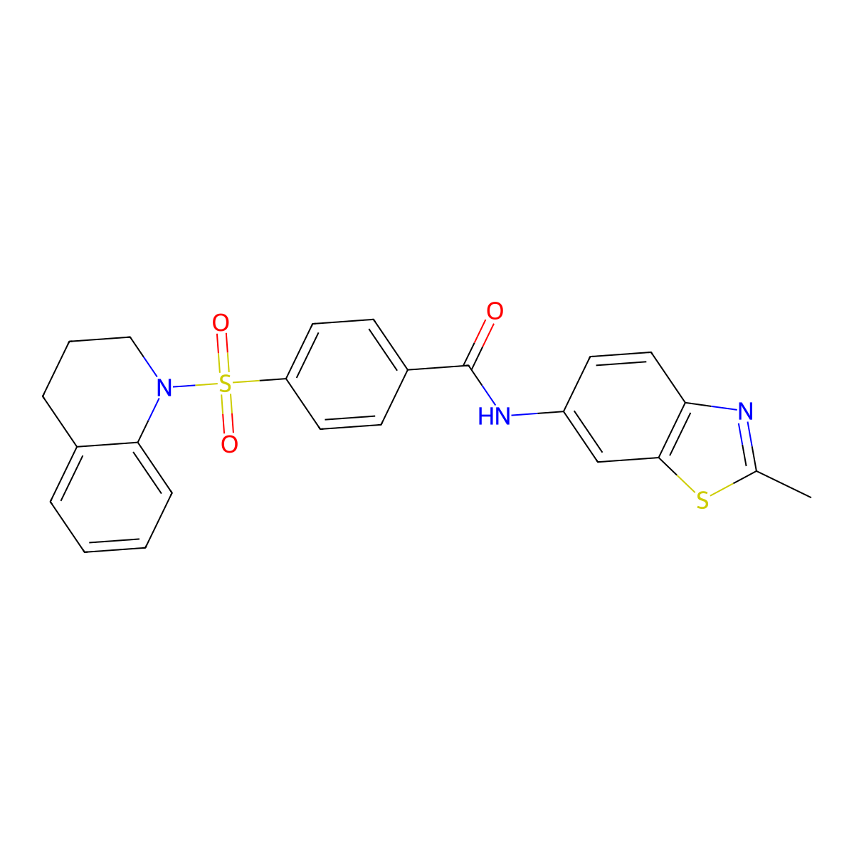 4-((3,4-dihydroquinolin-1(2H)-yl)sulfonyl)-N-(2-methylbenzo[d]thiazol-6-yl)benzamide molecular structure, CAS 325734-89-2
