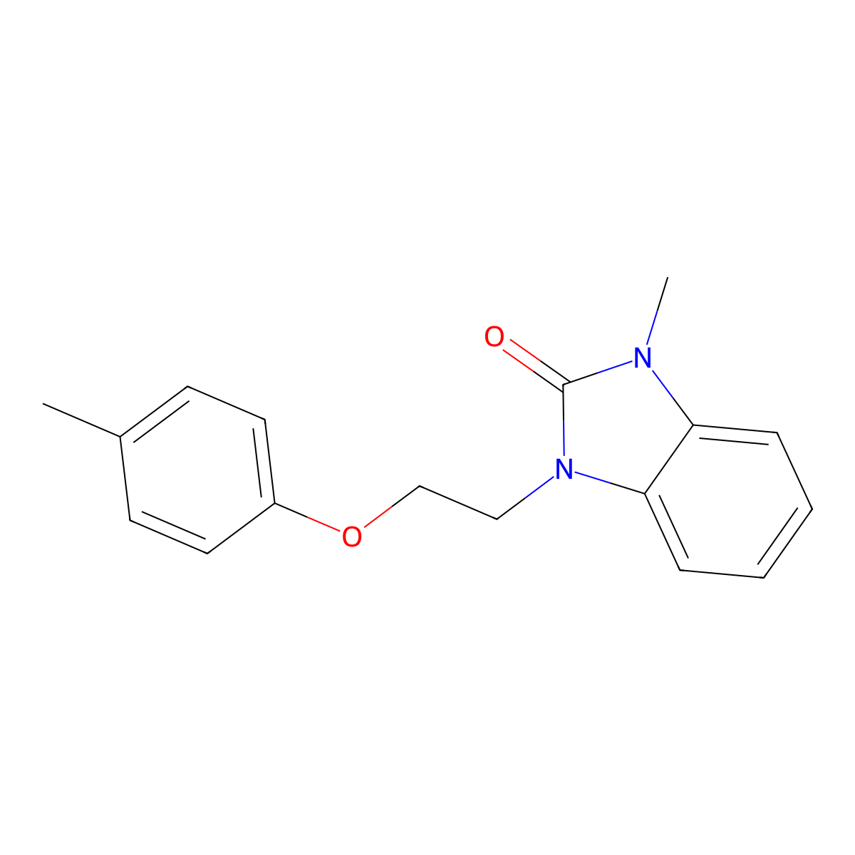 1-methyl-3-[2-(4-methylphenoxy)ethyl]-1,3-dihydro-2H-benzimidazol-2-one molecular structure, CAS 325734-91-6
