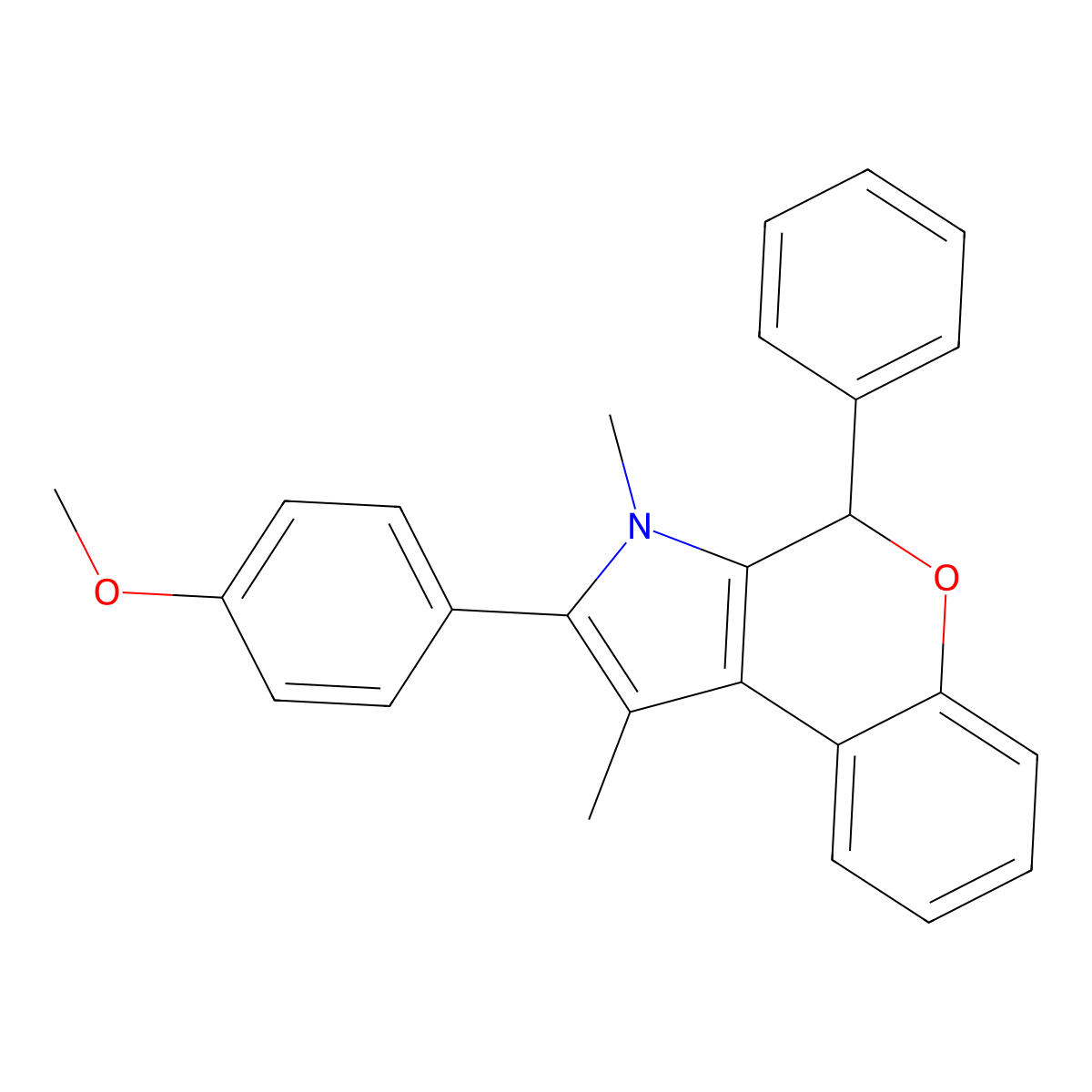 2-(4-methoxyphenyl)-1,3-dimethyl-4-phenyl-4H-chromeno[3,4-b]pyrrole molecular structure, CAS 325734-98-3