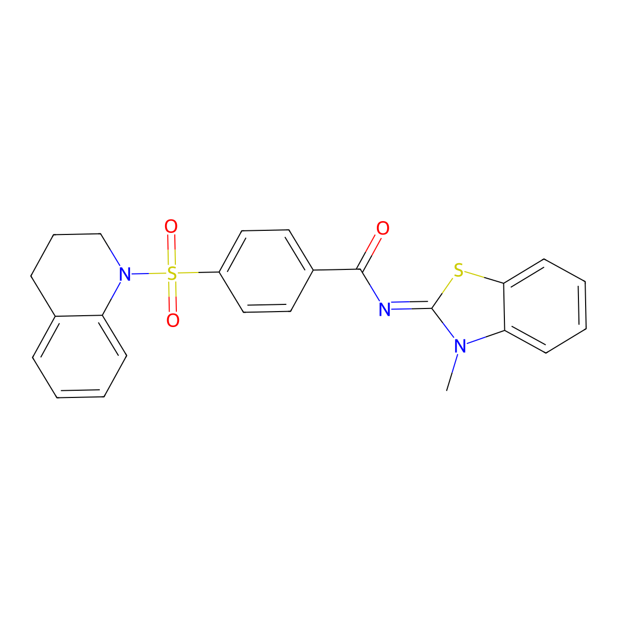 (E)-4-((3,4-dihydroquinolin-1(2H)-yl)sulfonyl)-N-(3-methylbenzo[d]thiazol-2(3H)-ylidene)benzamide molecular structure, CAS 325735-01-1