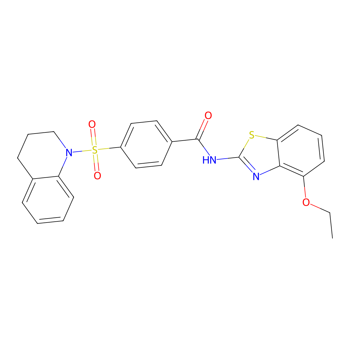 4-(3,4-dihydro-2H-quinolin-1-ylsulfonyl)-N-(4-ethoxy-1,3-benzothiazol-2-yl)benzamide molecular structure, CAS 325735-18-0
