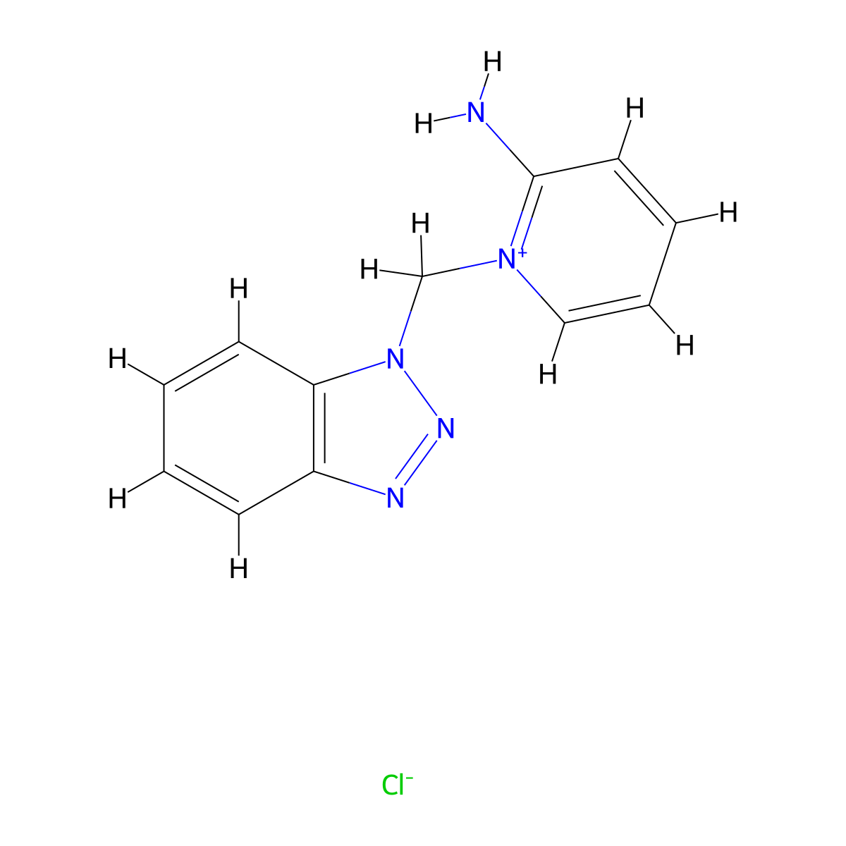 2-Amino-1-(1H-1,2,3-benzotriazol-1-ylmethyl)pyridin-1-ium chloride molecular structure, CAS 325736-87-6