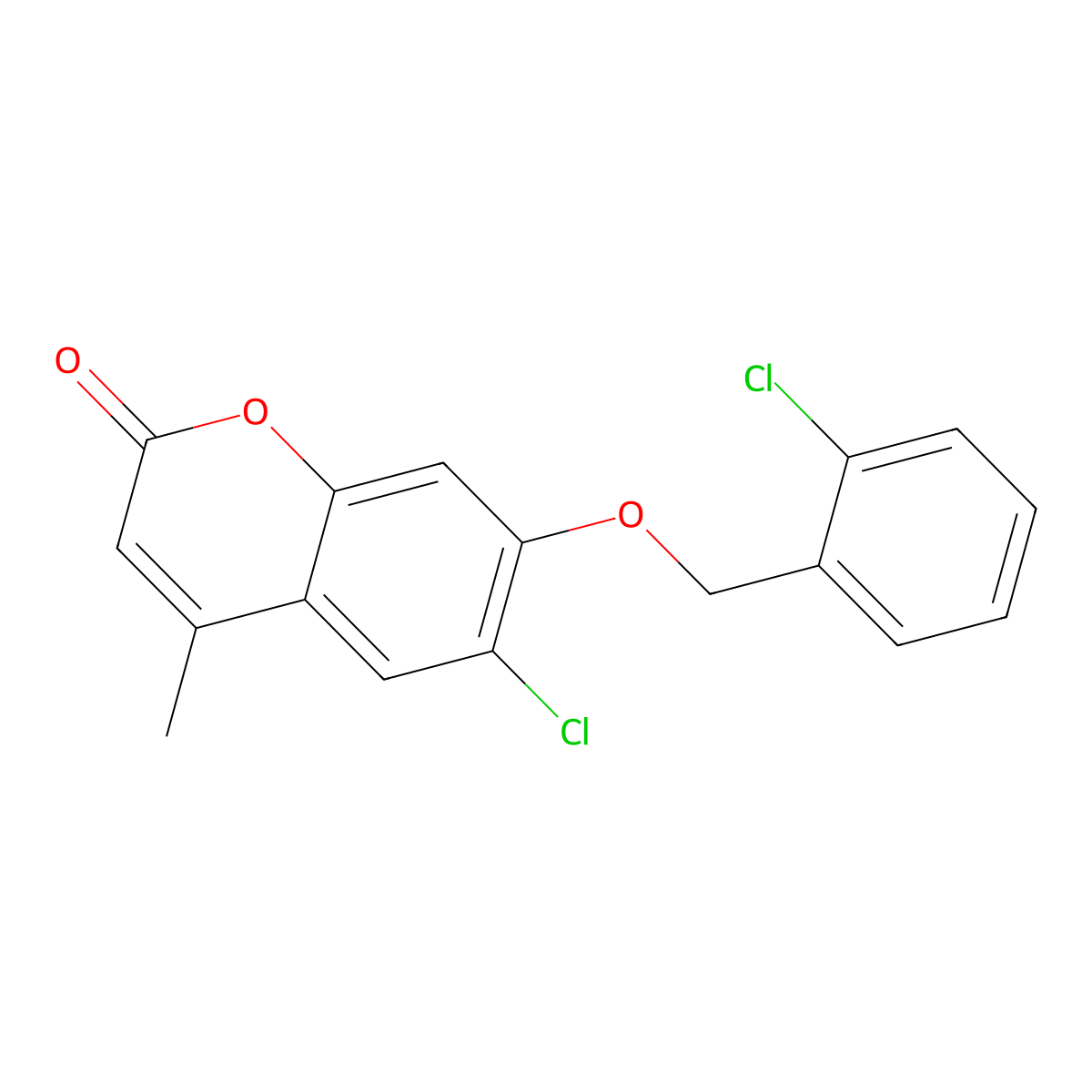 6-chloro-7-[(2-chlorobenzyl)oxy]-4-methyl-2H-chromen-2-one molecular structure, CAS 325737-59-5