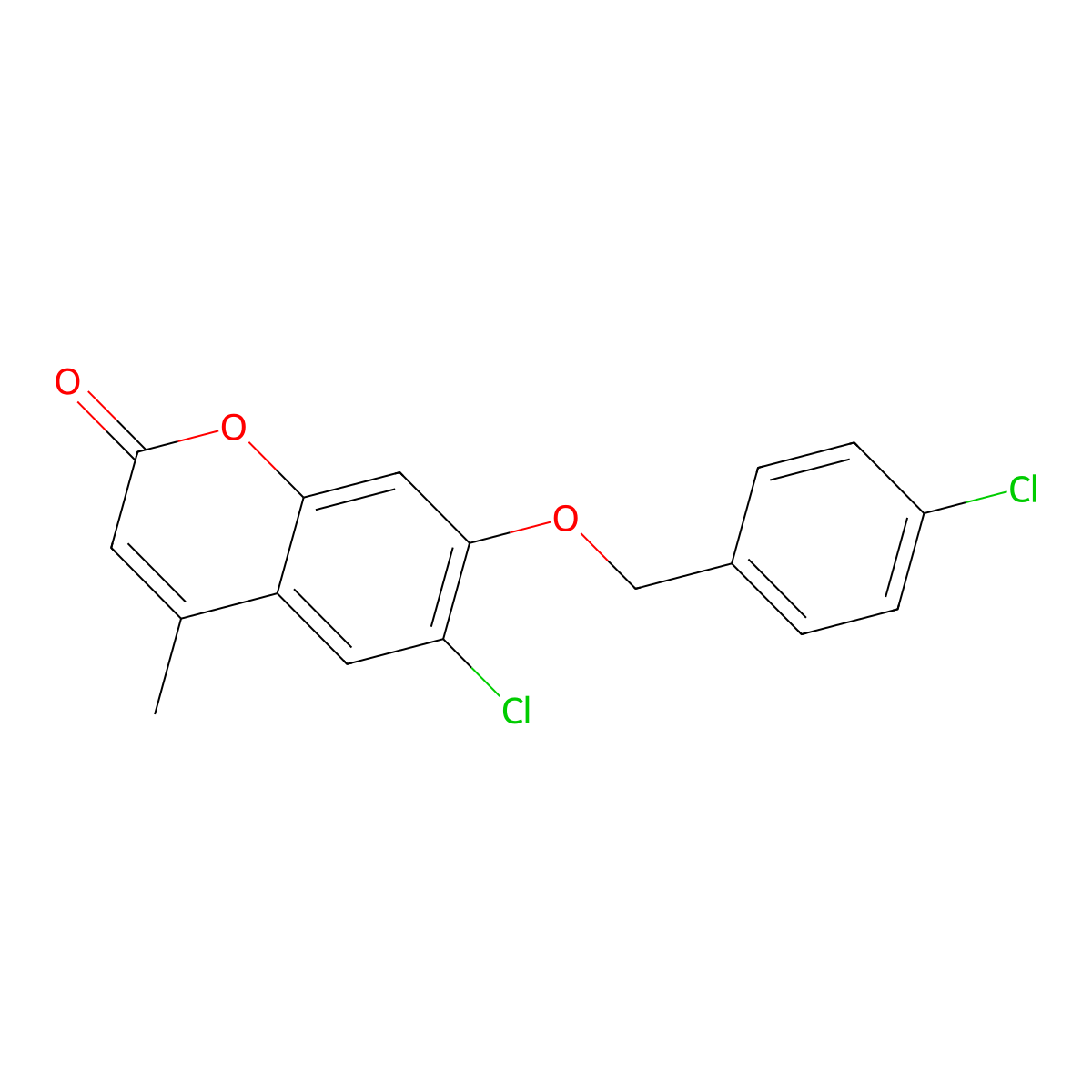 6-Chloro-7-[(4-chlorophenyl)methoxy]-4-methylchromen-2-one molecular structure, CAS 325737-60-8