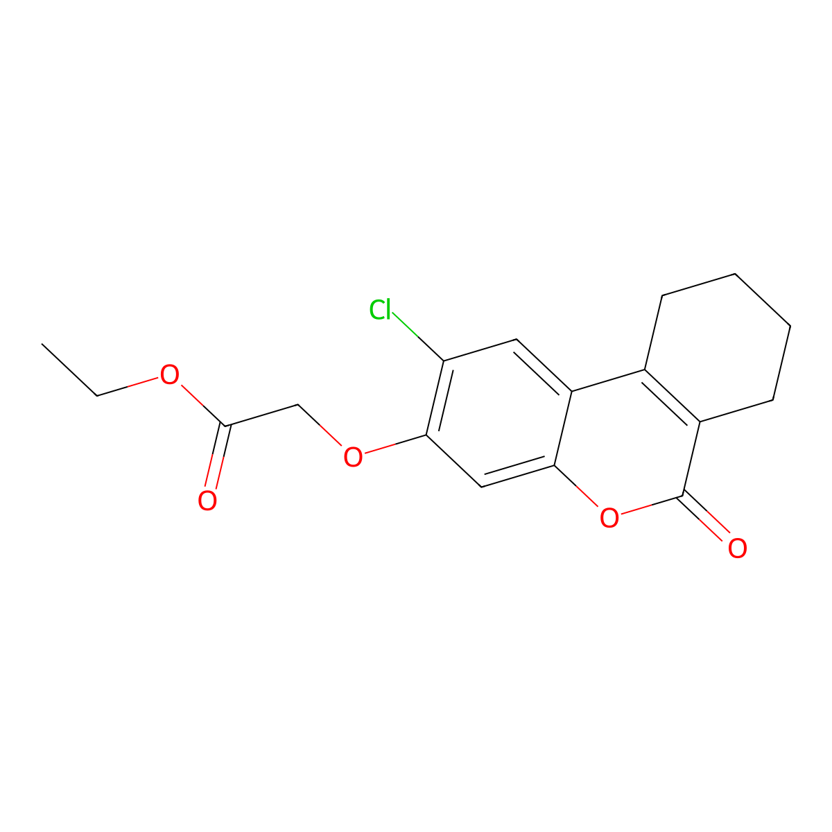 Ethyl 2-[(2-chloro-6-oxo-7,8,9,10-tetrahydrobenzo[c]chromen-3-yl)oxy]acetate molecular structure, CAS 325737-66-4
