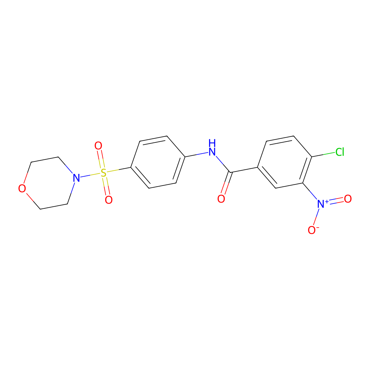 4-chloro-N-(4-morpholin-4-ylsulfonylphenyl)-3-nitrobenzamide molecular structure, CAS 325738-12-3