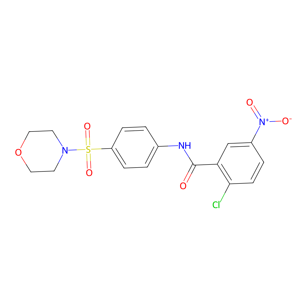 2-chloro-N-(4-morpholin-4-ylsulfonylphenyl)-5-nitrobenzamide molecular structure, CAS 325738-43-0