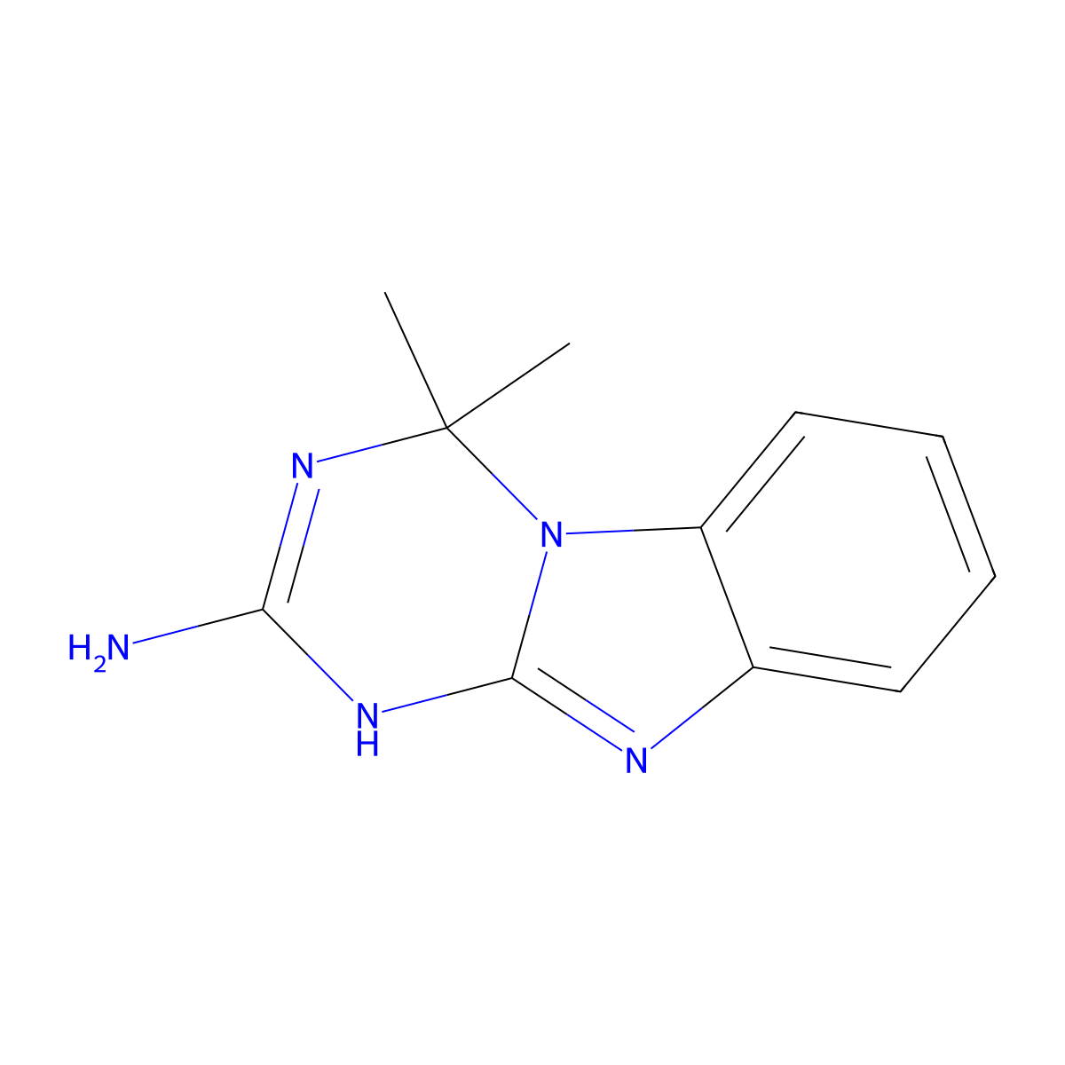 3,4-Dihydro-4,4-dimethyl-1,3,5-triazino[1,2-a]benzimidazol-2-amine molecular structure, CAS 325738-83-8