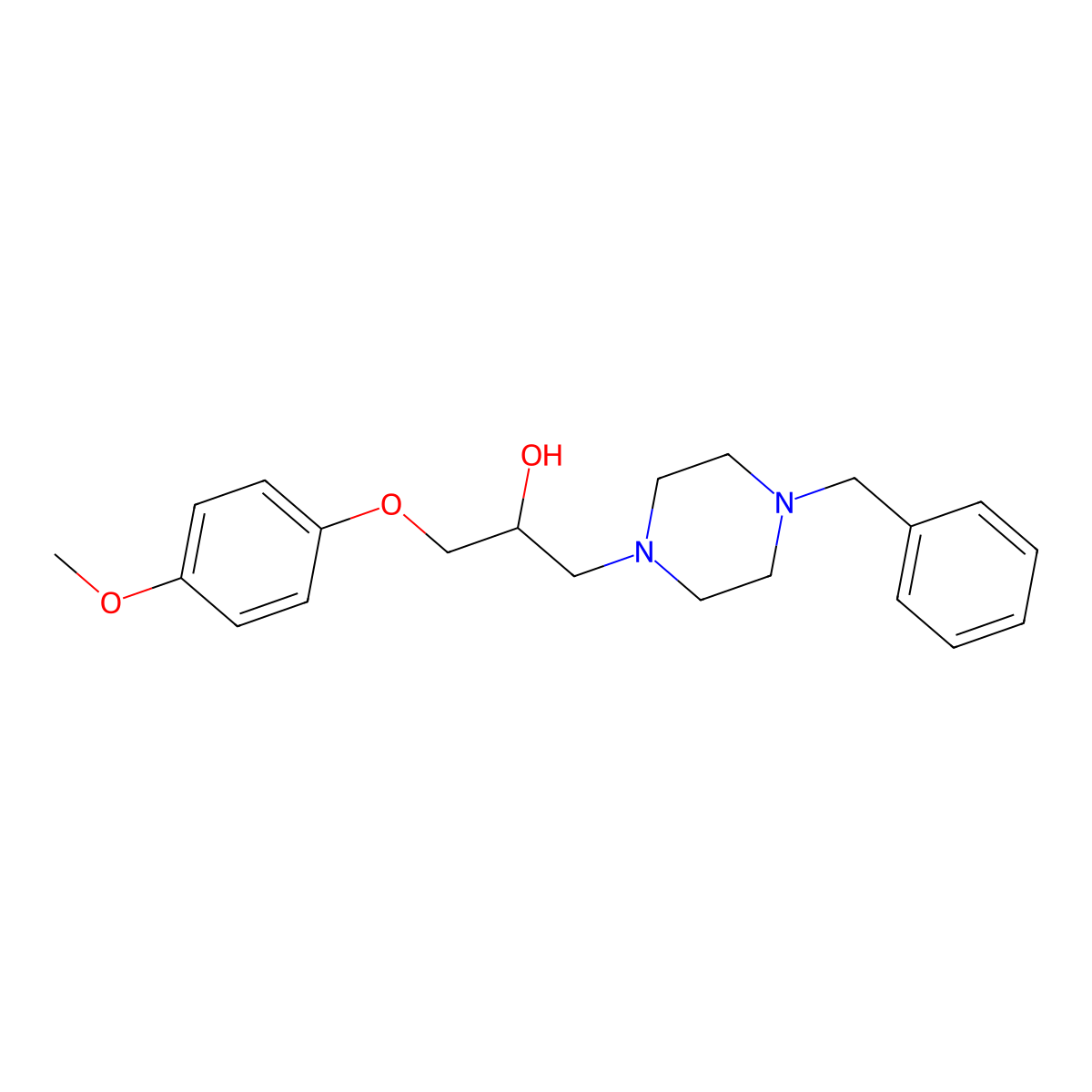 1-(4-Benzylpiperazin-1-yl)-3-(4-methoxyphenoxy)propan-2-ol molecular structure, CAS 325738-85-0