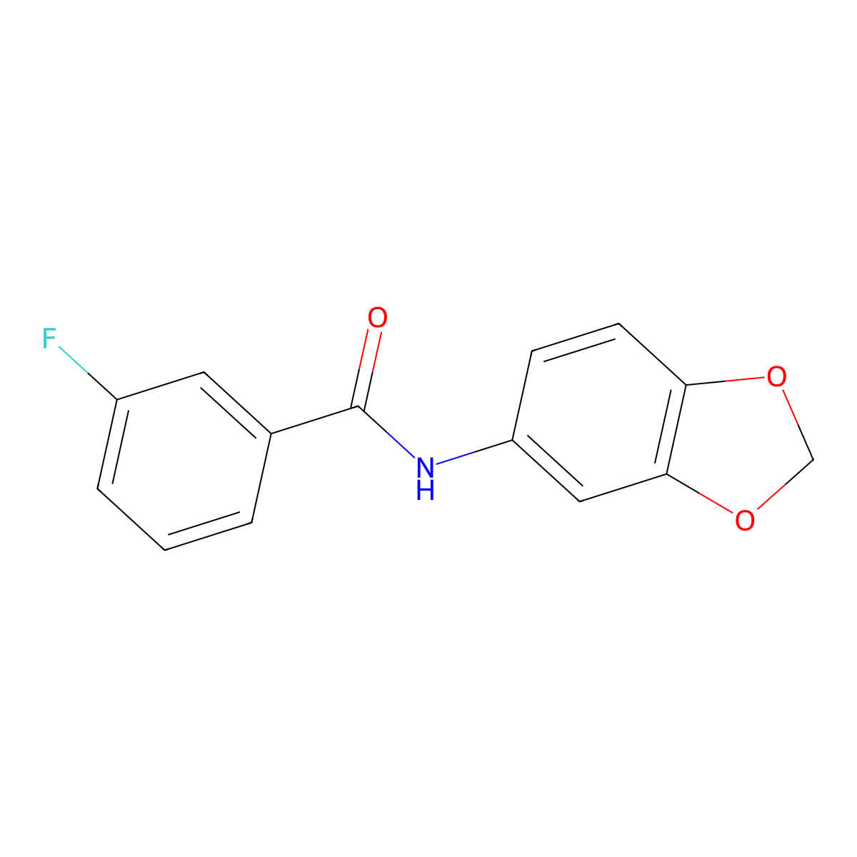 N-(1,3-benzodioxol-5-yl)-3-fluorobenzamide molecular structure, CAS 325738-89-4
