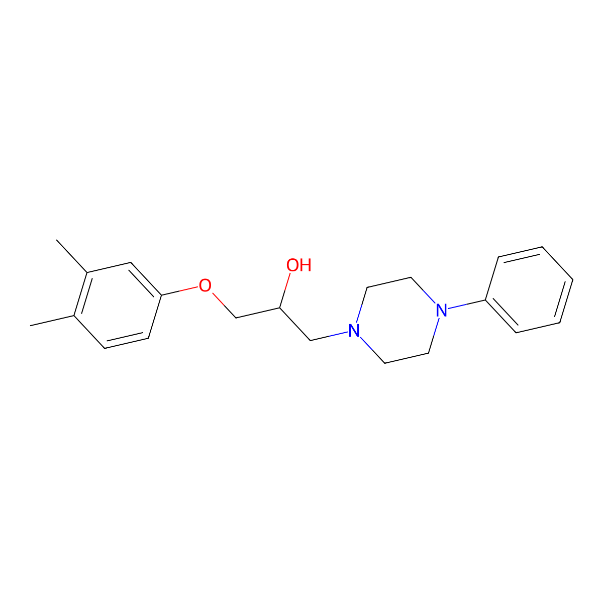 1-(3,4-Dimethylphenoxy)-3-(4-phenylpiperazin-1-yl)propan-2-ol molecular structure, CAS 325739-42-2