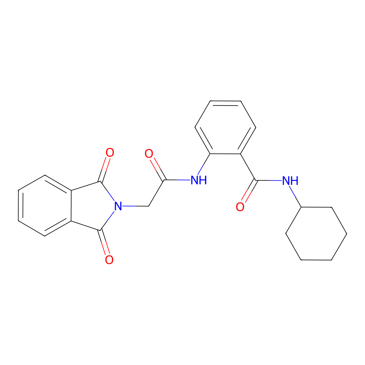 N-cyclohexyl-2-[[2-(1,3-dioxoisoindol-2-yl)acetyl]amino]benzamide molecular structure, CAS 325739-48-8