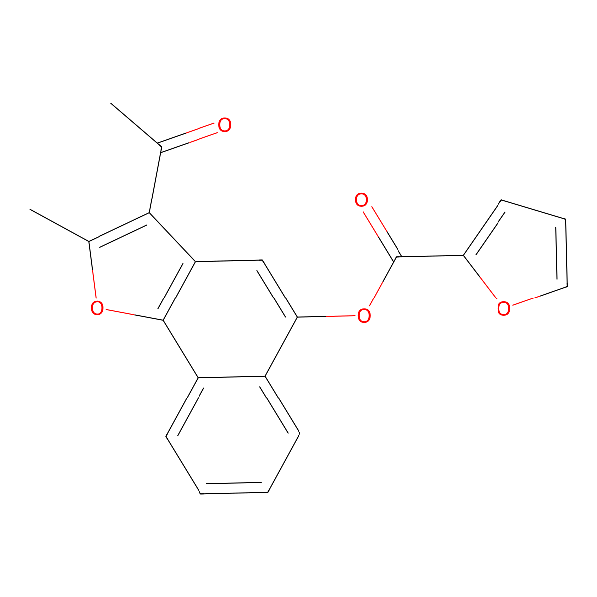 3-Acetyl-2-methylnaphtho[1,2-b]furan-5-yl furan-2-carboxylate molecular structure, CAS 325739-93-3