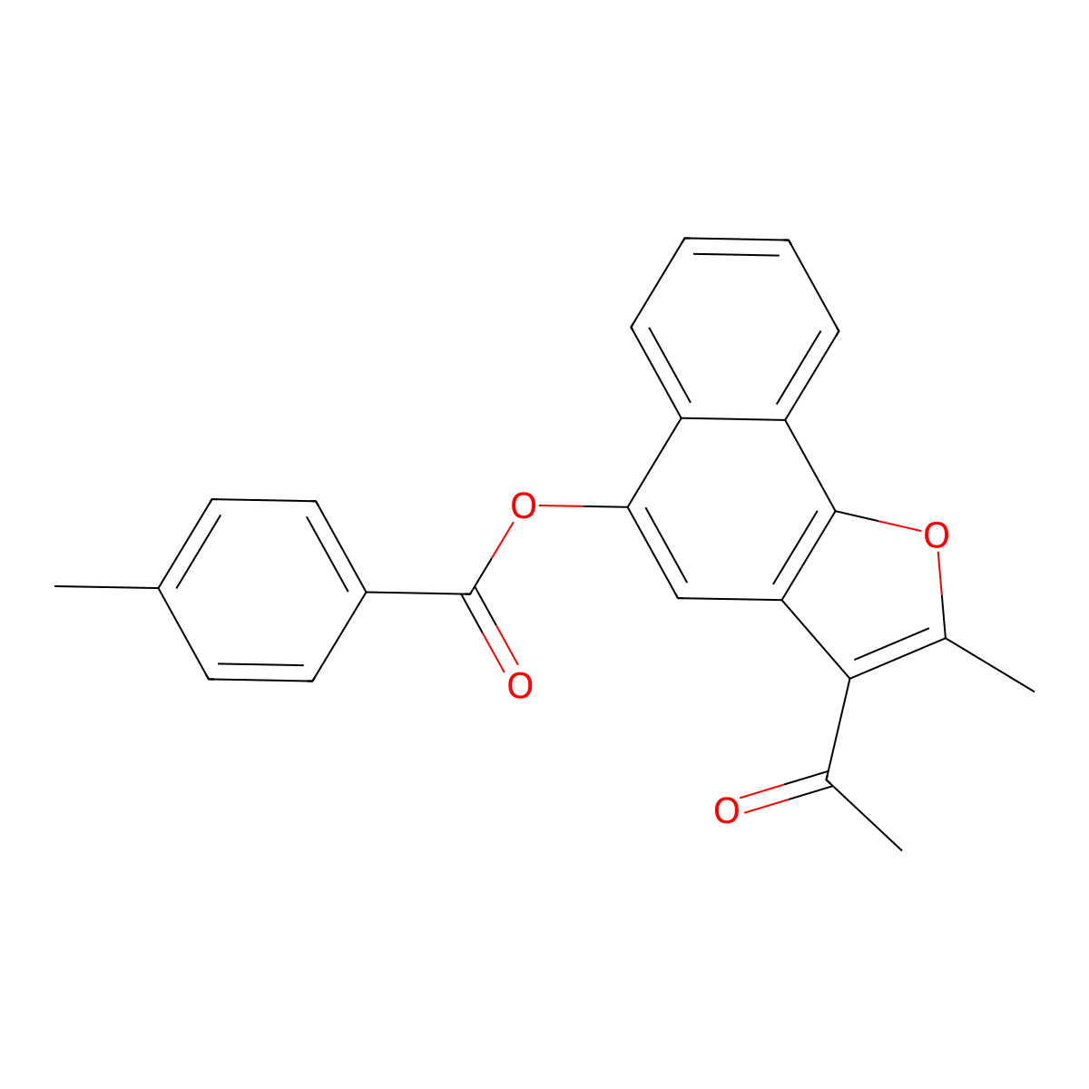 3-Acetyl-2-methylnaphtho[1,2-b]furan-5-yl 4-methylbenzoate molecular structure, CAS 325739-94-4