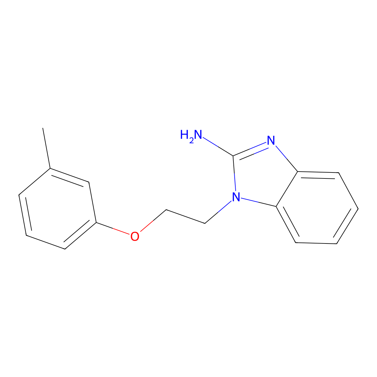 1-(2-m-Tolyloxy-ethyl)-1H-benzoimidazol-2-ylamine molecular structure, CAS 325740-00-9
