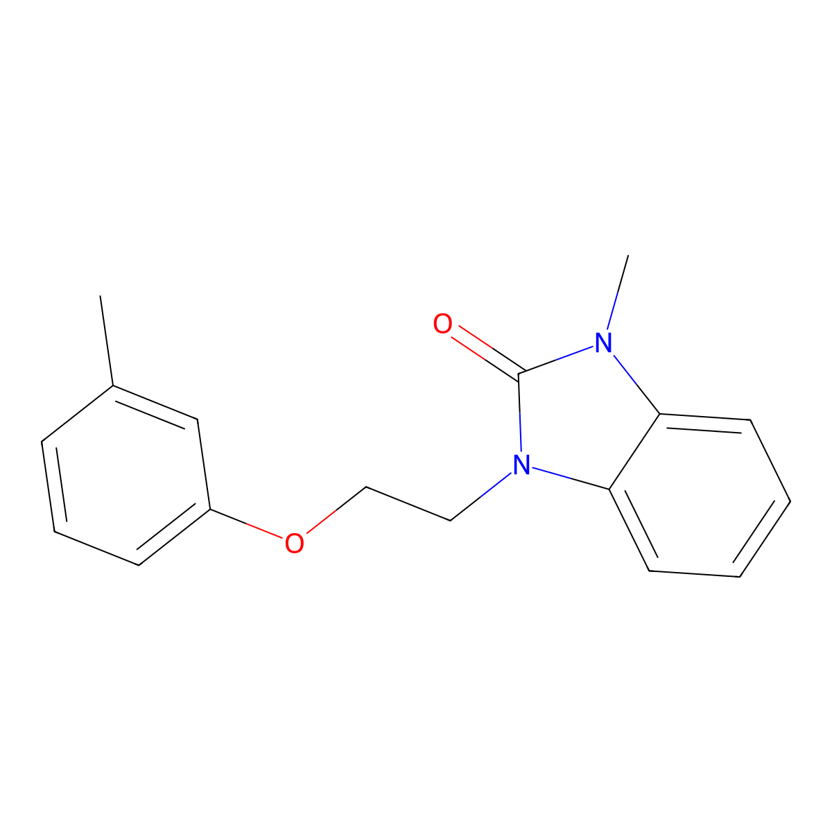 1-methyl-3-[2-(3-methylphenoxy)ethyl]-1,3-dihydro-2H-benzimidazol-2-one molecular structure, CAS 325740-01-0