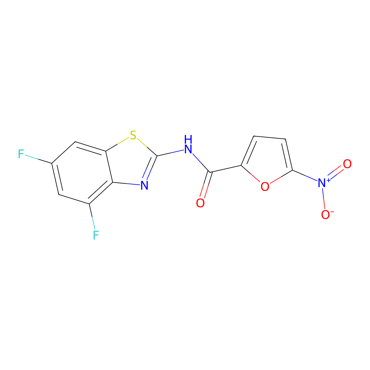 N-(4,6-difluoro-1,3-benzothiazol-2-yl)-5-nitrofuran-2-carboxamide molecular structure, CAS 325741-10-4