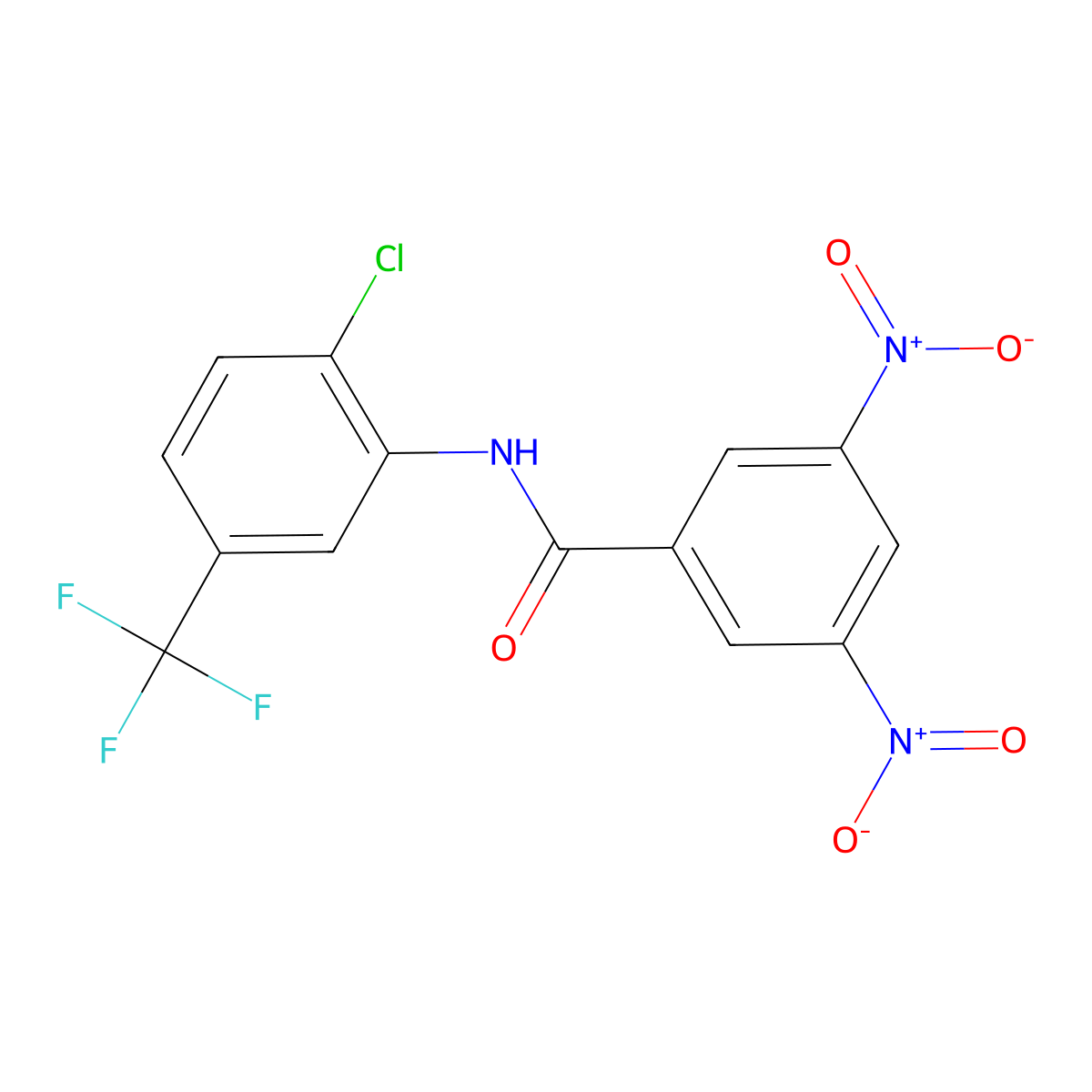 N-[2-chloro-5-(trifluoromethyl)phenyl]-3,5-dinitrobenzamide molecular structure, CAS 325741-22-8