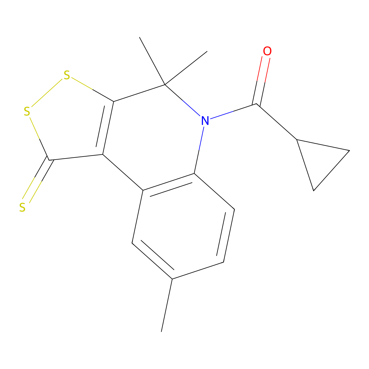 5-(cyclopropylcarbonyl)-4,4,8-trimethyl-4,5-dihydro-1H-[1,2]dithiolo[3,4-c]quinoline-1-thione molecular structure, CAS 325742-62-9