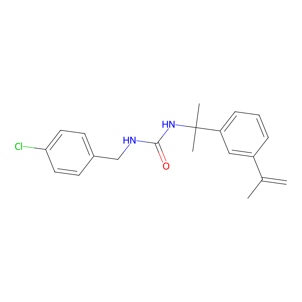 1-[(4-Chlorophenyl)methyl]-3-[2-(3-prop-1-en-2-ylphenyl)propan-2-yl]urea molecular structure, CAS 325742-65-2